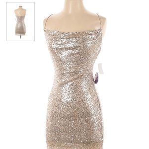 Gold sequin dress